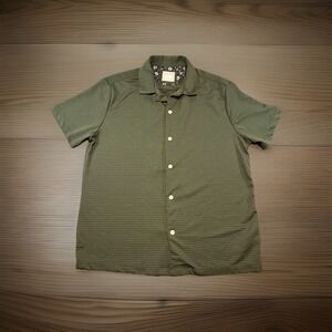 Cactus Man Ricky Singh Short Sleeve Shirt Textured Green Size Large